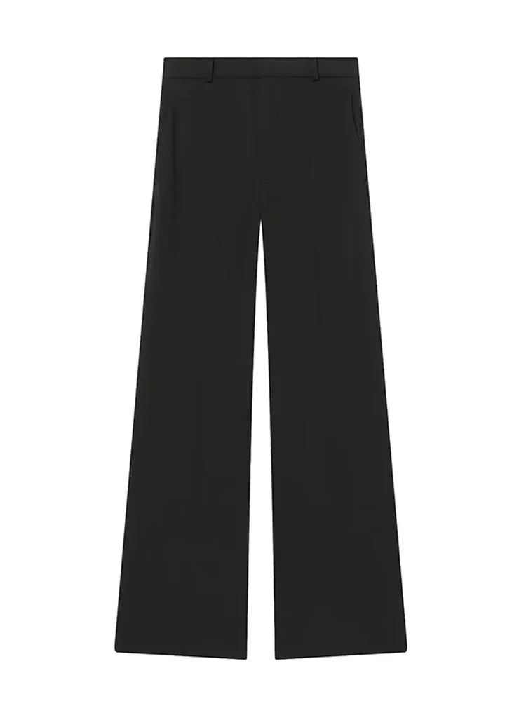 Women's Trousers Sets Turtleneck Side Placket Single Breasted Blazer Coats Wide Leg Pants Sets Spring Office Lady Commute Outfit
