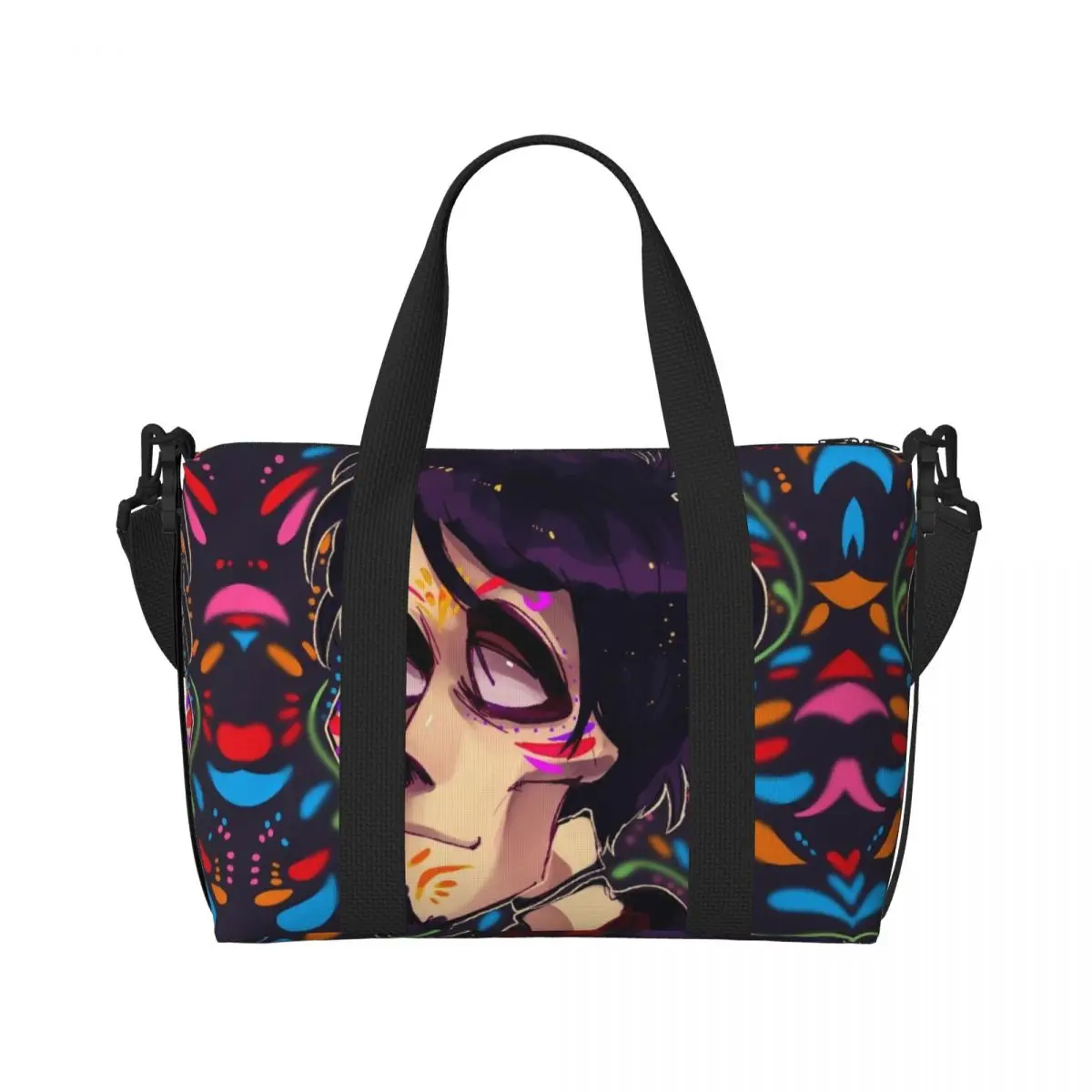 Custom Large Hector Coco Fanart Tote Bag for Women Shoulder Shopper Gym Beach Travel Bag