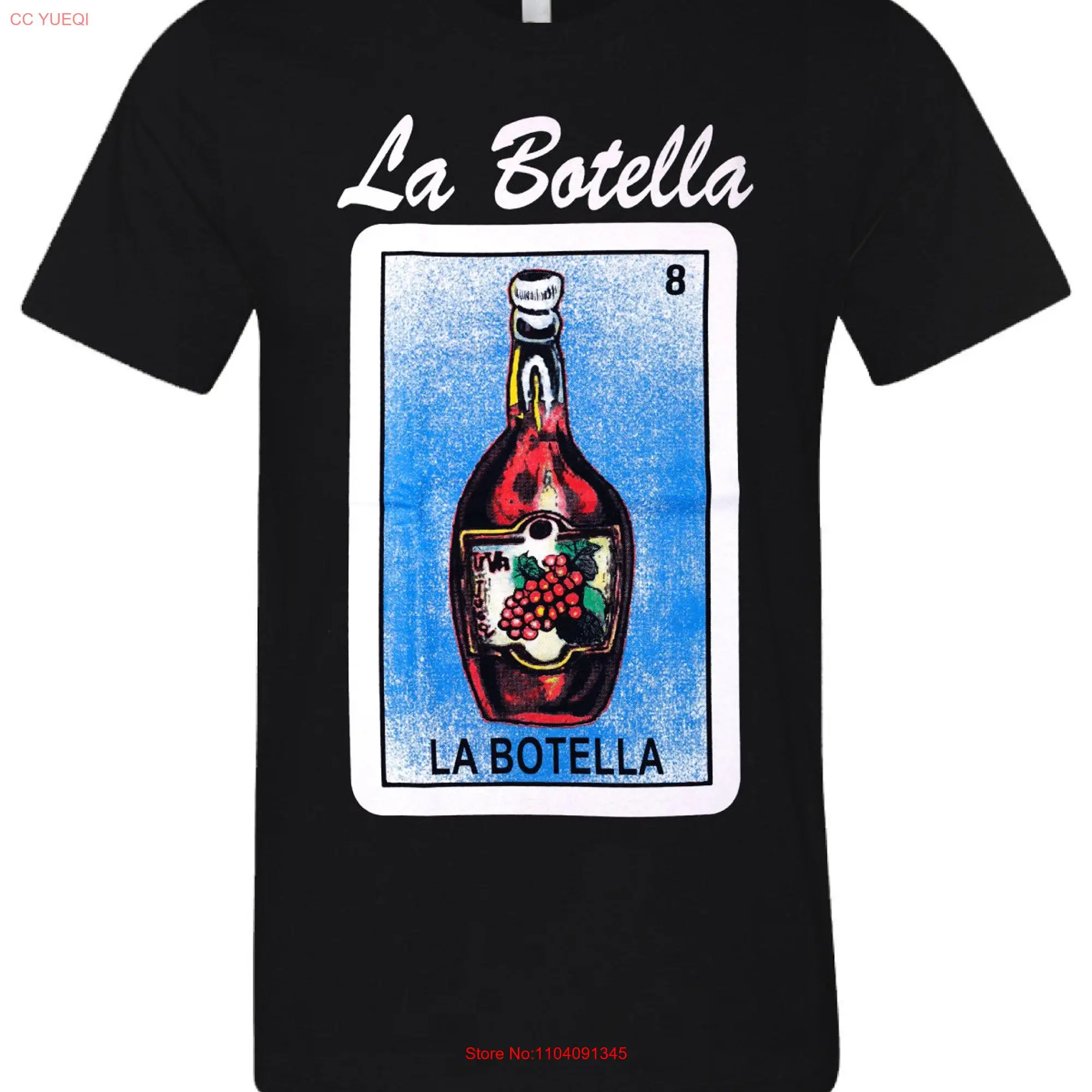 La Botella Loteria Mexican Bingo T Shirt Novelty Funny Family Black New long or short sleeves