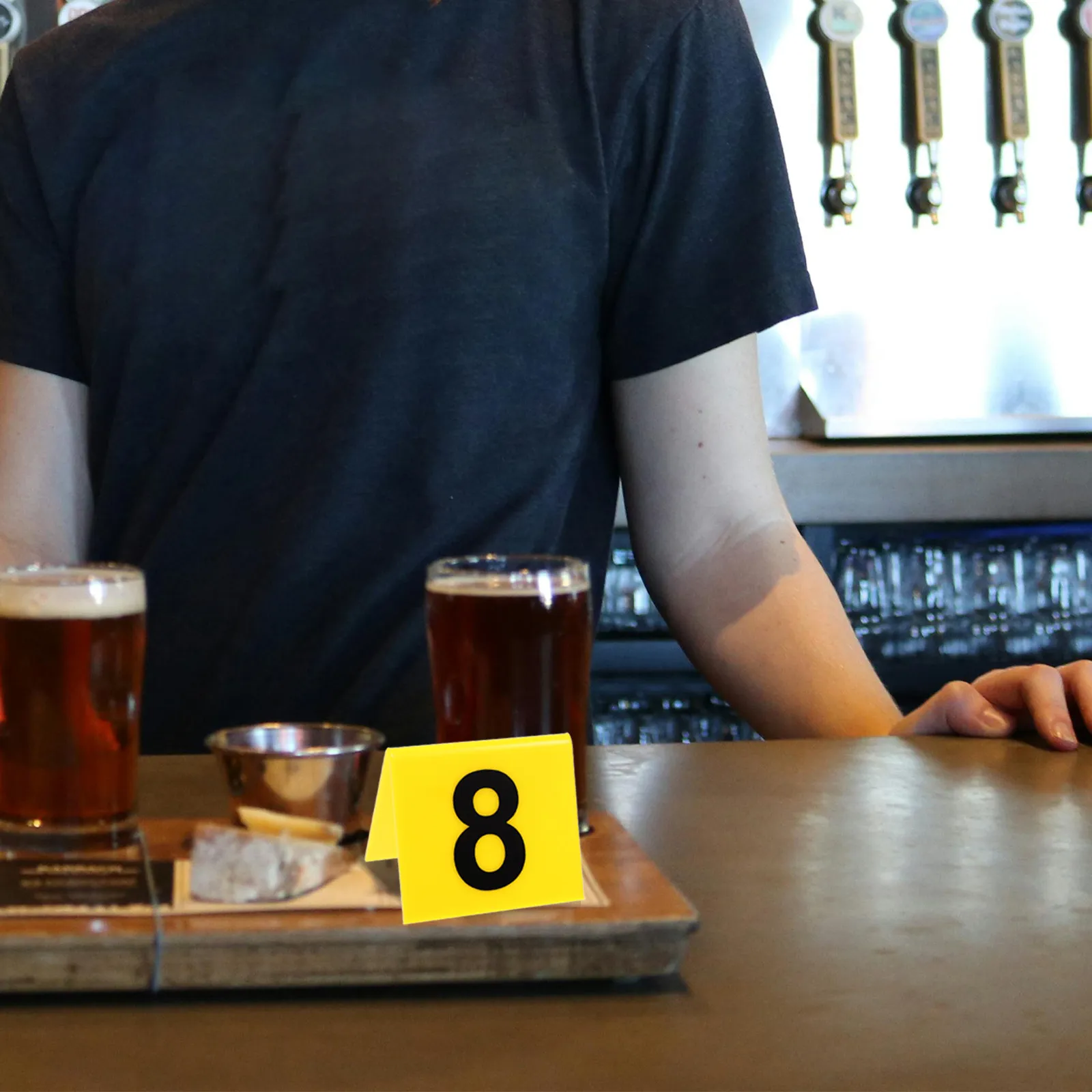 

15 шт. акриловых двусторонних табличек с номерами, желто-черные, высокой видимости, для ресторанов, кафе, баров, вечеринок