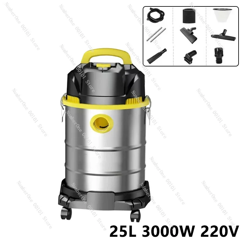 220V 3000W 25L 3 In 1 Household High Suction Dry And Wet Dual-purpose Vacuum Cleaner For Car Beauty Seam Cleaning Industrial