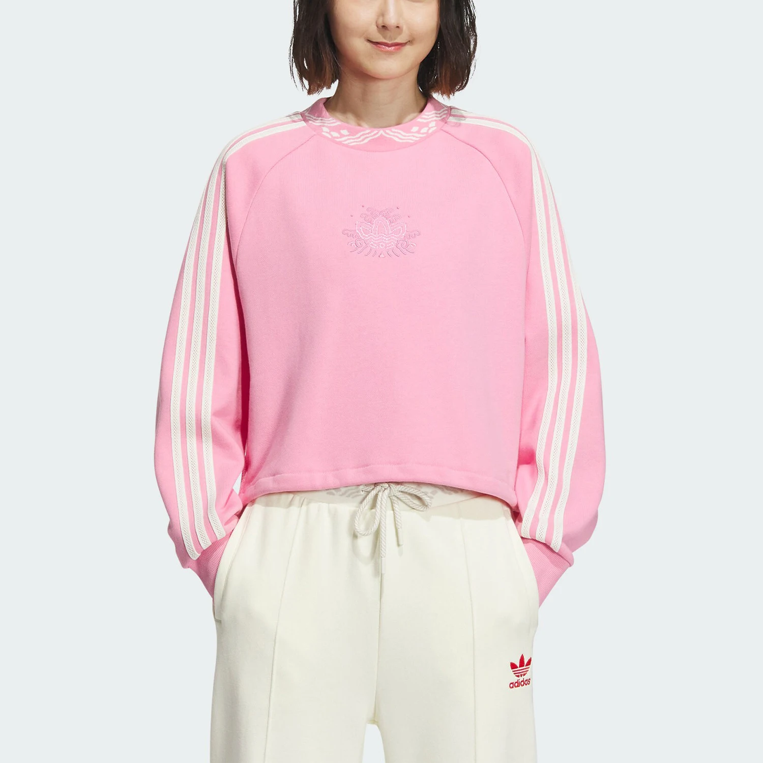 

Оригинальная женская толстовка adidas Trefoil New Year Dragon Year свободного кроя с круглым вырезом IX4229