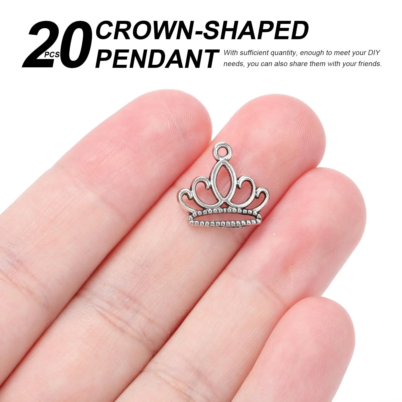 

20 Pcs Pendant Crown Shaped Jewelry Accessories Alloy Necklace Bracelet Keychains Earrings DIY Craft Material High Quality