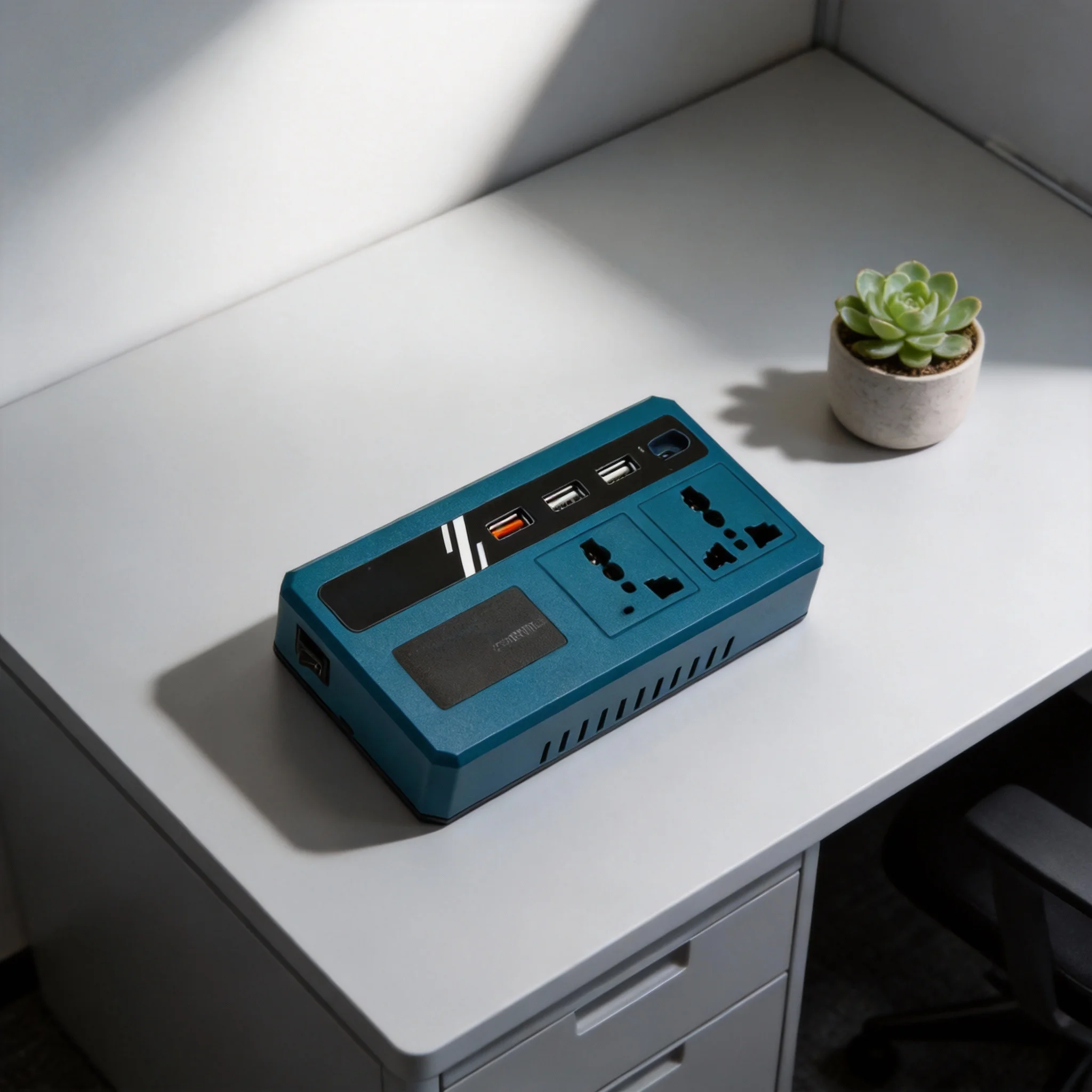 

Dual Port Foot Lithium Battery Converter Intelligent Inverter 220V AC DC Li-ion Battery Convert Power Tool Bank