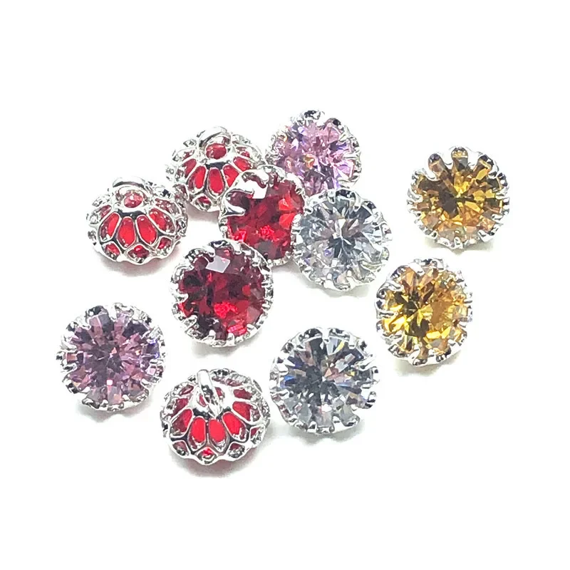 5pcs High-end Alloy Zircon Crystal Buttons for Clothing Sweater Cardigan Hand Stitching Sewing Supplies and Accessories