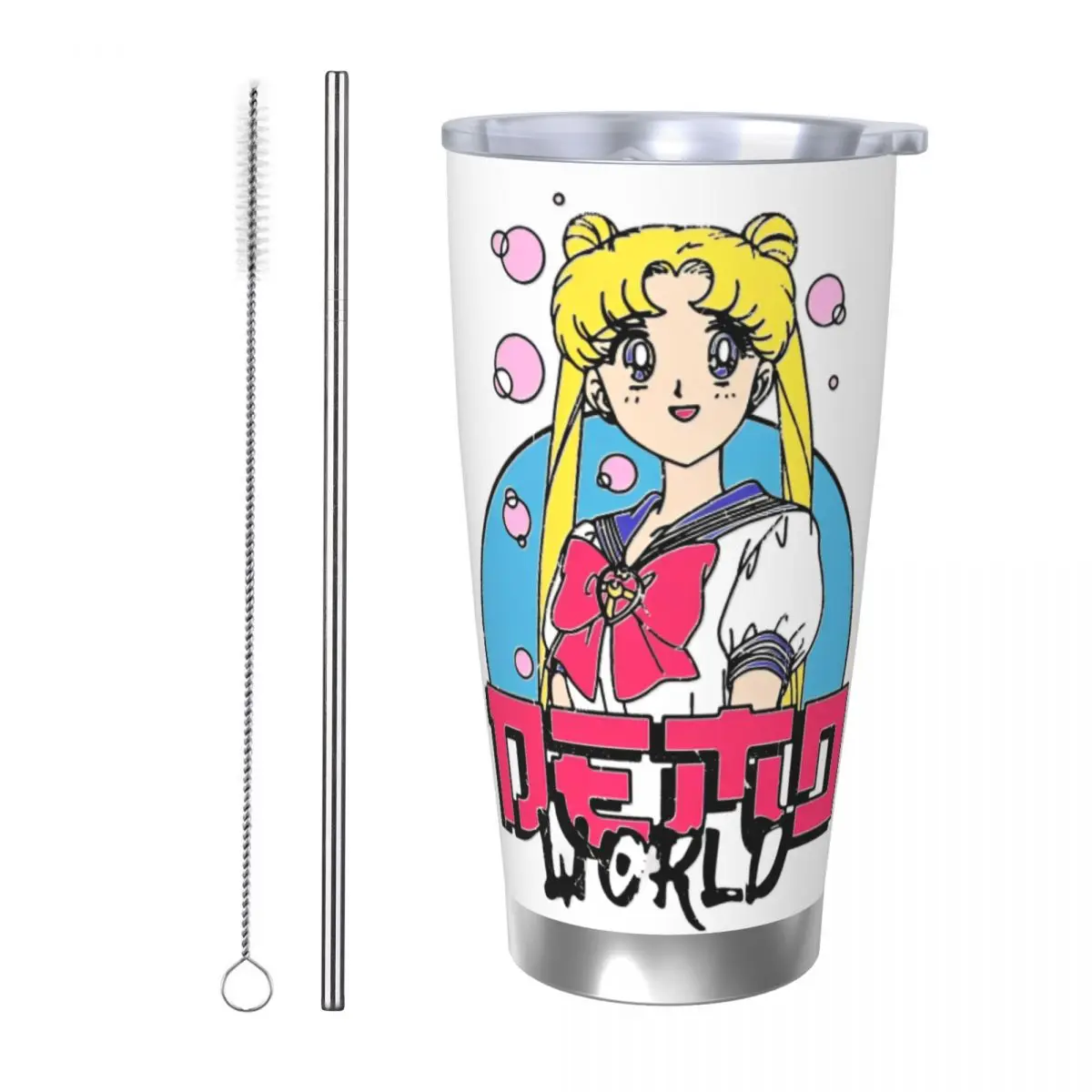 

Sailors Moons Cartoon Insulated Tumbler with Lid Stainless Steel Thermal Mug Double Wall Thermos Bottle Cups, 20oz