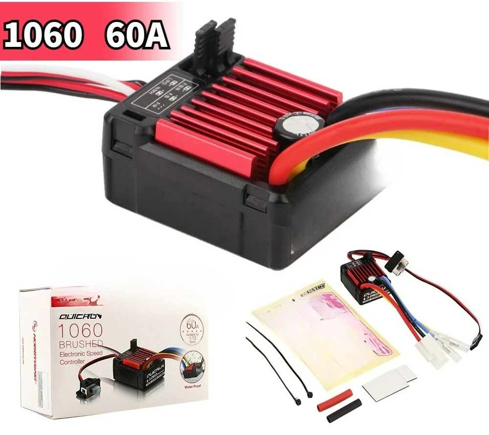 

HobbyWing QuicRun 1060 ESC Brushed Electronic Speed Controller 60A ESC For 1:10 RC Car Waterproof For RC Car