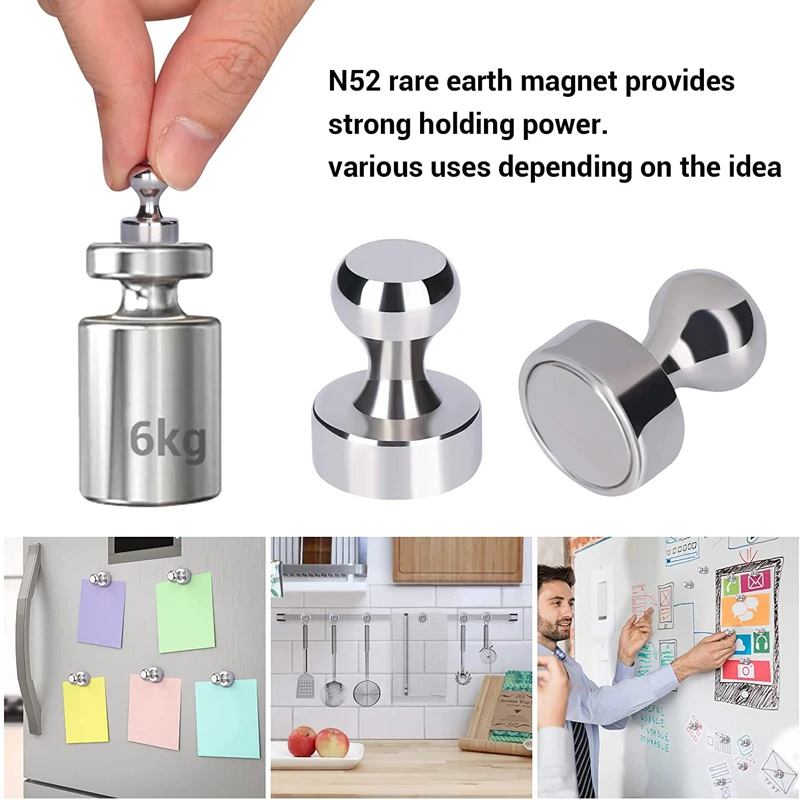 12/24/48Pcs Super Strong Magnetic Push Pins Neodymium Magnet Refrigerator Kitchen Whiteboard Durable Magnetic Thumb Tacks Sucker