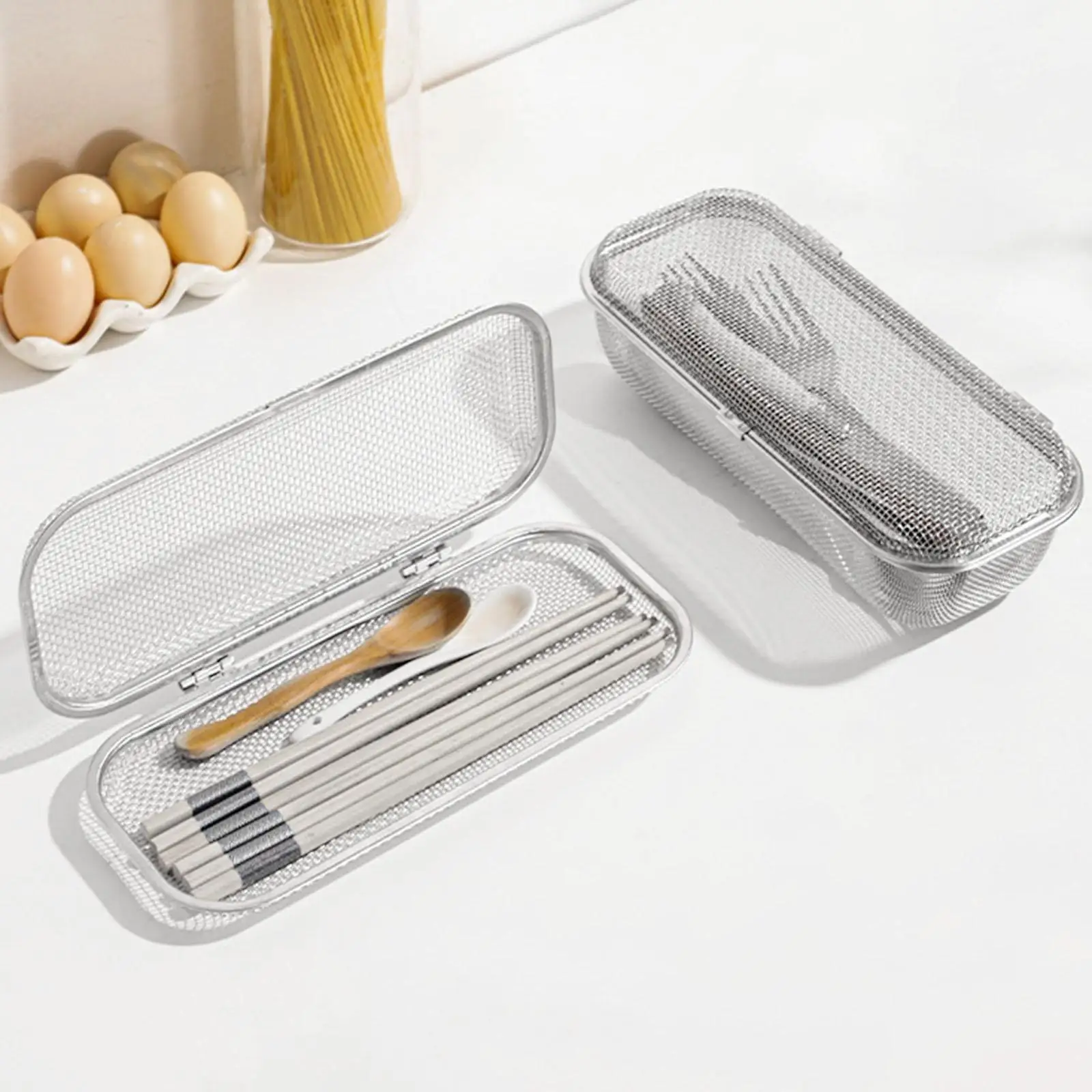 Dishwasher Basket Stainless Steel Flatware Drying Rack Chopstick Holder for Small Items Forks Spoons Chopstick Accessory — Dishwasher