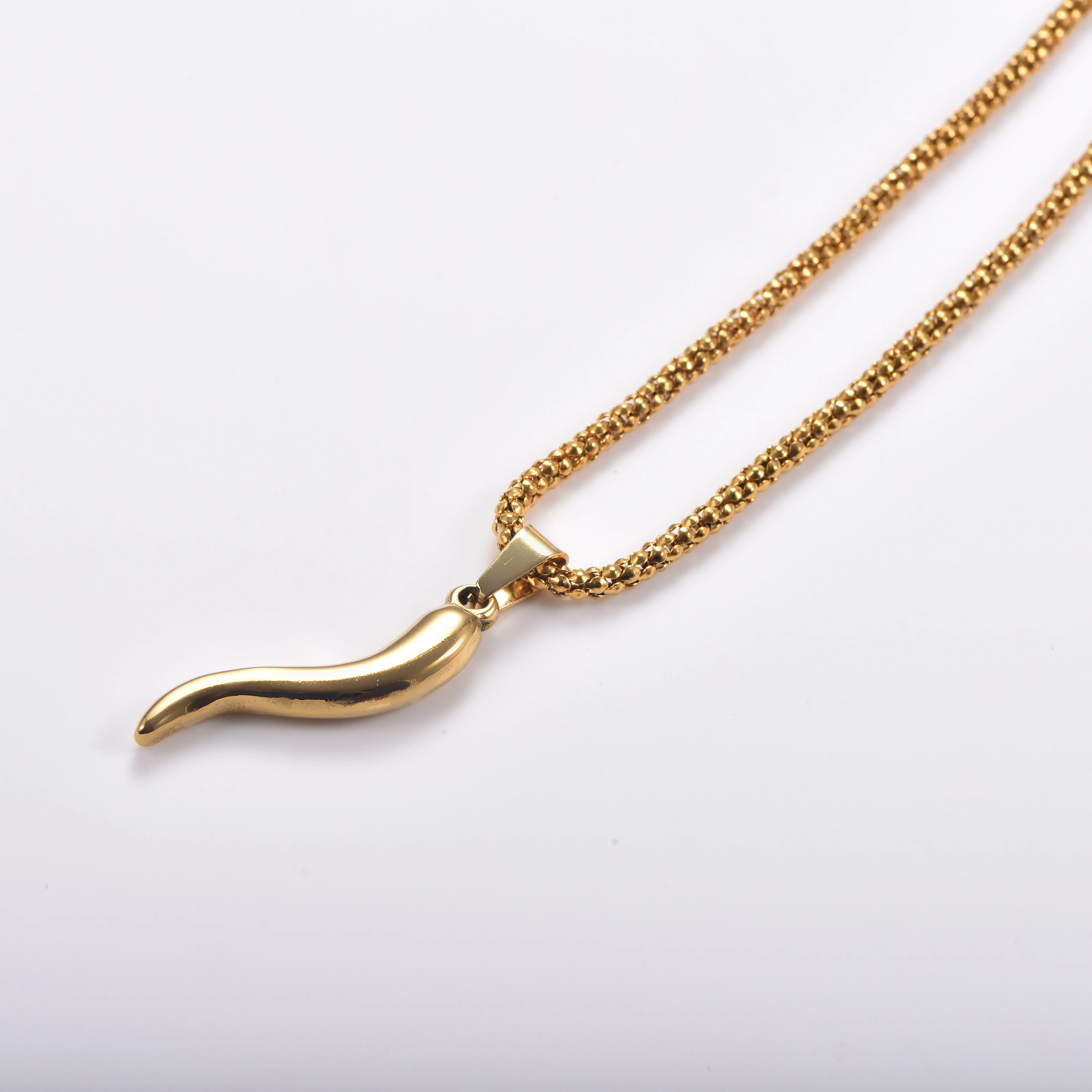 Trendiger Edelstahl-Chili-Horn-Anhänger, einzigartiger gebogener Horn-Charm für DIY-Halsketten, Armbänder, personalisiertes Schmuckgeschenk – Detail 5