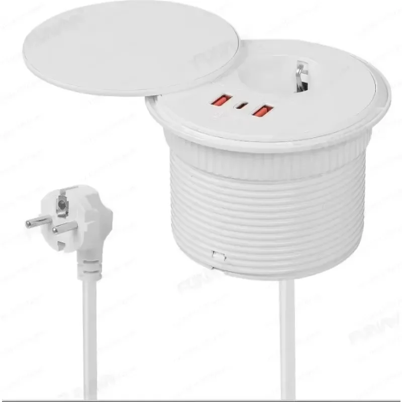 Desktop Embedded Multi Function Power Socket Type C Fast Charging USB Outlet Table Integrated Charger Station for Office Home