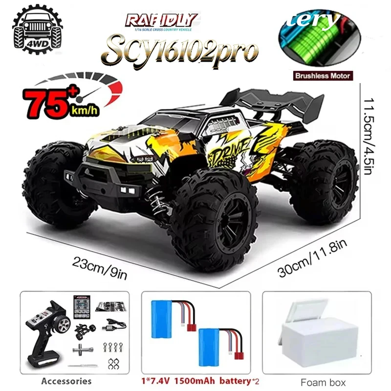 

1/16 SCY16101 16012 16103 16106 Electric Remote Control Car 2.4GHz 70/50 Kilometers Per Hour High-speed Drifting Off-road Truck