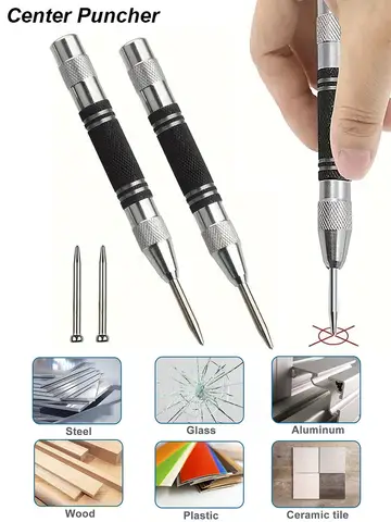Auto Center Puncher Hole Marker Wood Metal Steel Spring Load Kerner Drill Locator Heavy Duty Punch Carpentry Automatic Hand Tool