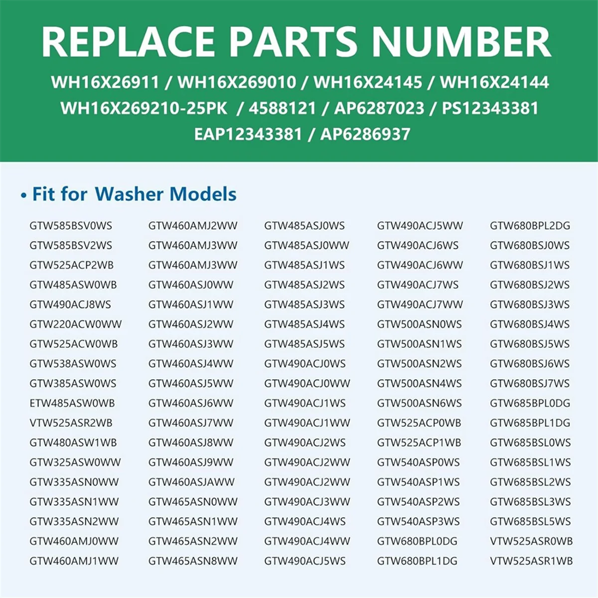 4PCS WH16X26911 & WH16X26910 for Washer Suspension Rod Kit & Spring Assembly 24.6in Part Number