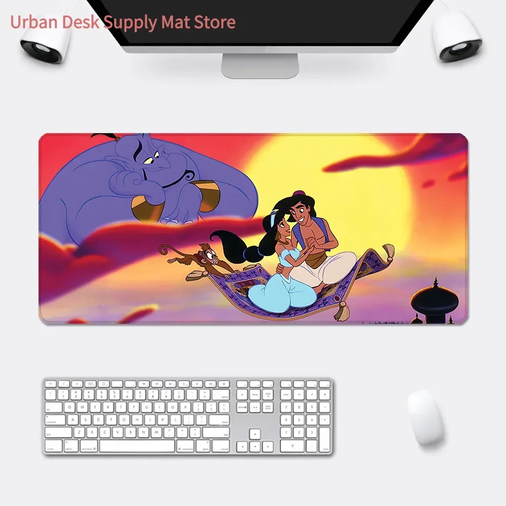 

Большой удлиненный коврик для стола «Магический ковер» с изображением Жасмин, нескользящий, водонепроницаемый, для ноутбука, клавиатуры, для офиса, дома, игр, декора