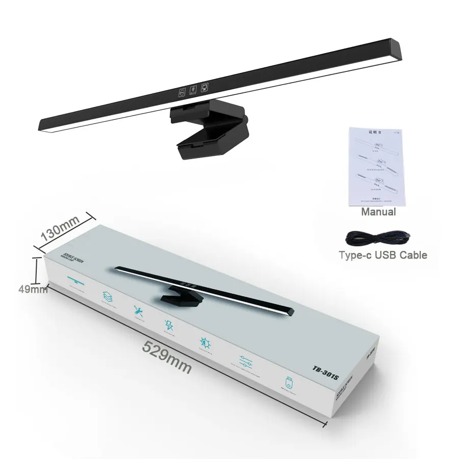 MeeToo 50cm Computer Monitor Licht leiste Bildschirm Hängelampen stufenlos Dimmen USB Schreibtisch lampe für Studie Lese lampe Tisch Monitor Lampe 3