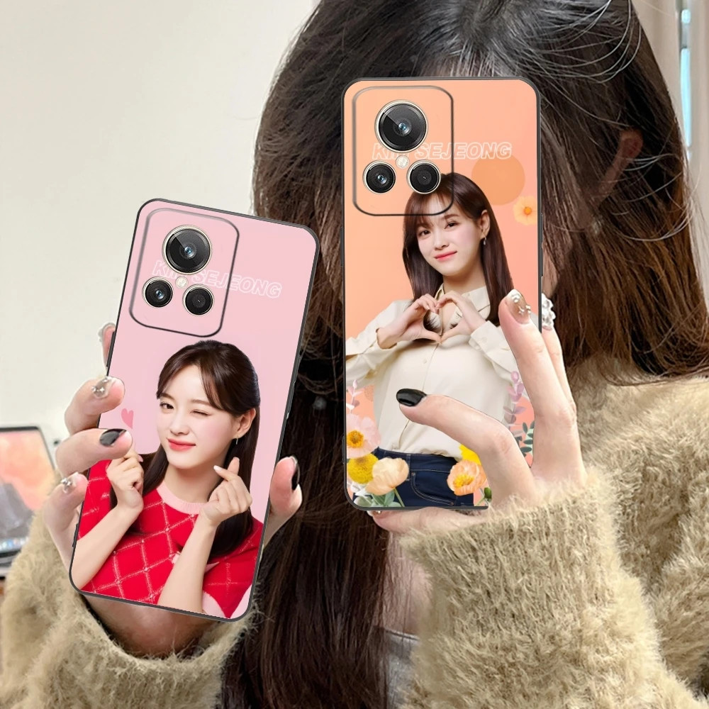 Cute Kim SeJeong Mobile Cell Phone Case for Realme GT 2 9i 8i 7i Pro X50 X2 C35 C21 C20 C11 C3 Black Soft Phone Cover Shell