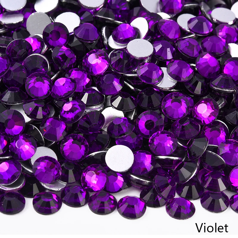 Bobohoo SS3-SS30 Cobalt-Violett Flachrückige Kristalle, Nicht-Heißfixierbare Strasssteine, Kristallglitzersteine für Nagelkunst, DIY-Bastelarbeiten und Dekorationen – Detail 8
