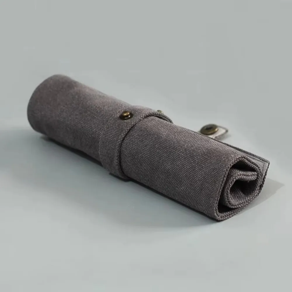 Fashion Large Capacity Pen Curtain Canvas Space-Saving Roll Up Pencil Case Pencil Bag ForTeacher, Student, Painter