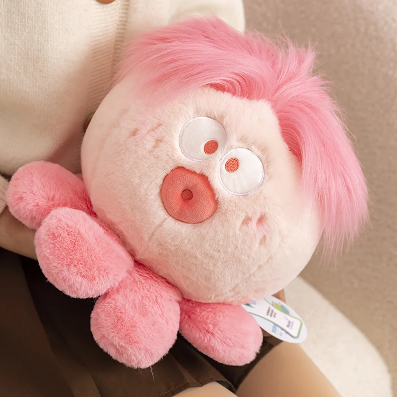 22cm Fluffy Hair Ugly Red Lips Octopus Plushies Doll Soft Stuffed Animal Plush Toy Baby Appease Sleeping Pillow Kids Gifts Decor