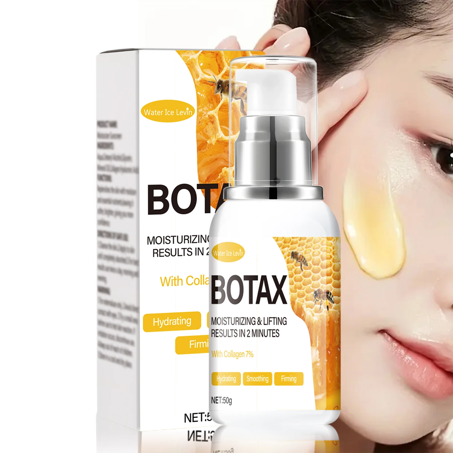 Botax Moisturizing Cream. 7% Collagen Arnica Bee Venom. Results 2 Minutes. Hydrating Smoothing Firming Lifting. 50g.