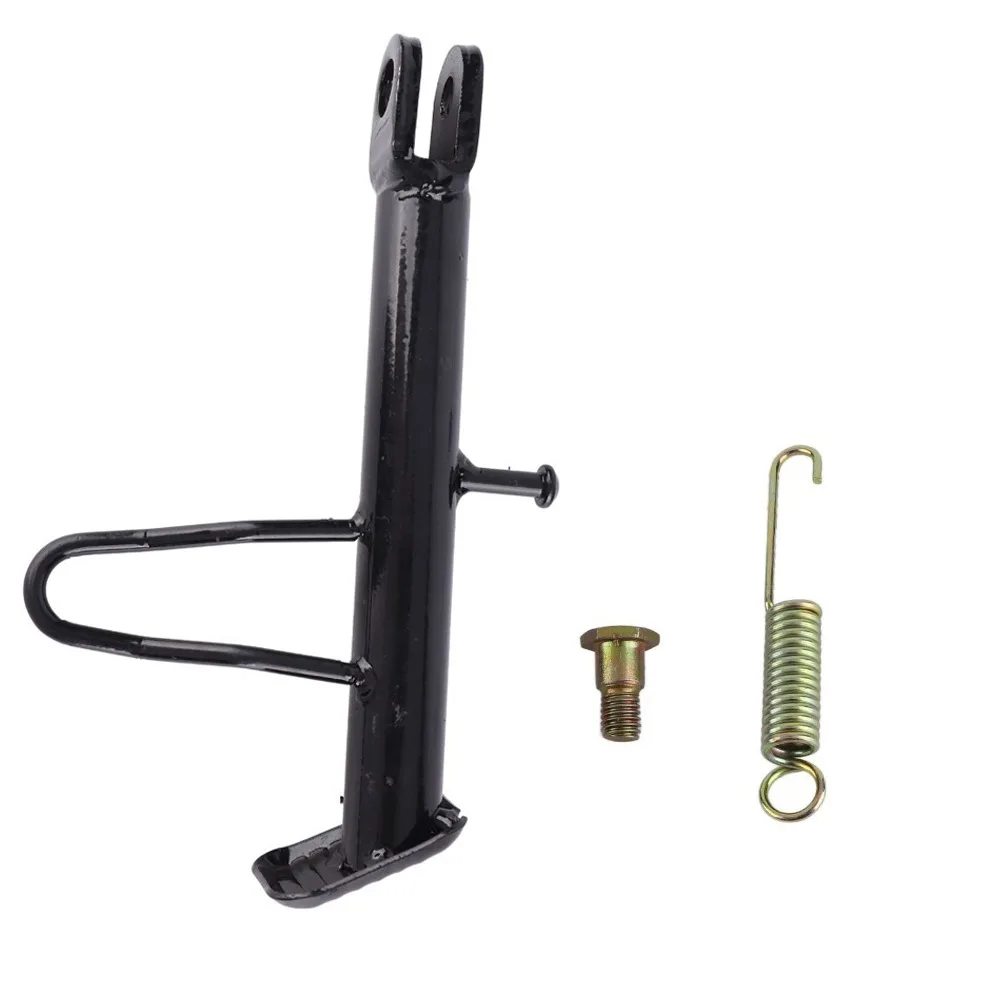 Iron Motorcycle Kickstand with Spring Hardware Nonslip Dirt Bike Stand 18/20cm Black Parking Foot Support Dirt Bike Stand