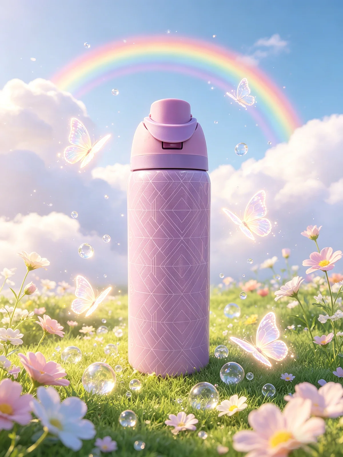 Owalaa pearlescent pink 32oz/945ml stainless steel insulated water bottle with straw,for daily sports outdoor,perfect gift