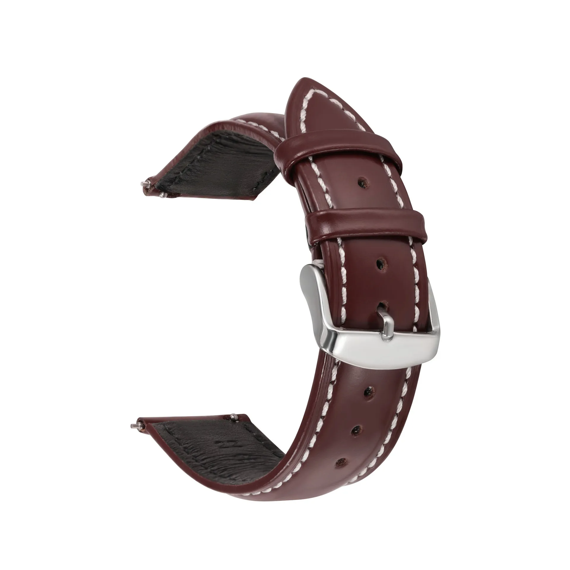 Watch Strap 18mm 19mm 20mm 22mm Glossy Cowhide Quick Release Watchband Smart Watch Accessories Bracelet UTHAI