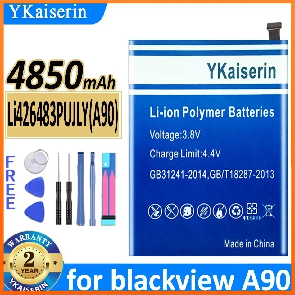 YKaiserin 4850mAh Battery Li426483PUJLY (A90) for Blackview A90 A 90 High Capacity Batterie Batteria Warranty 2 Years