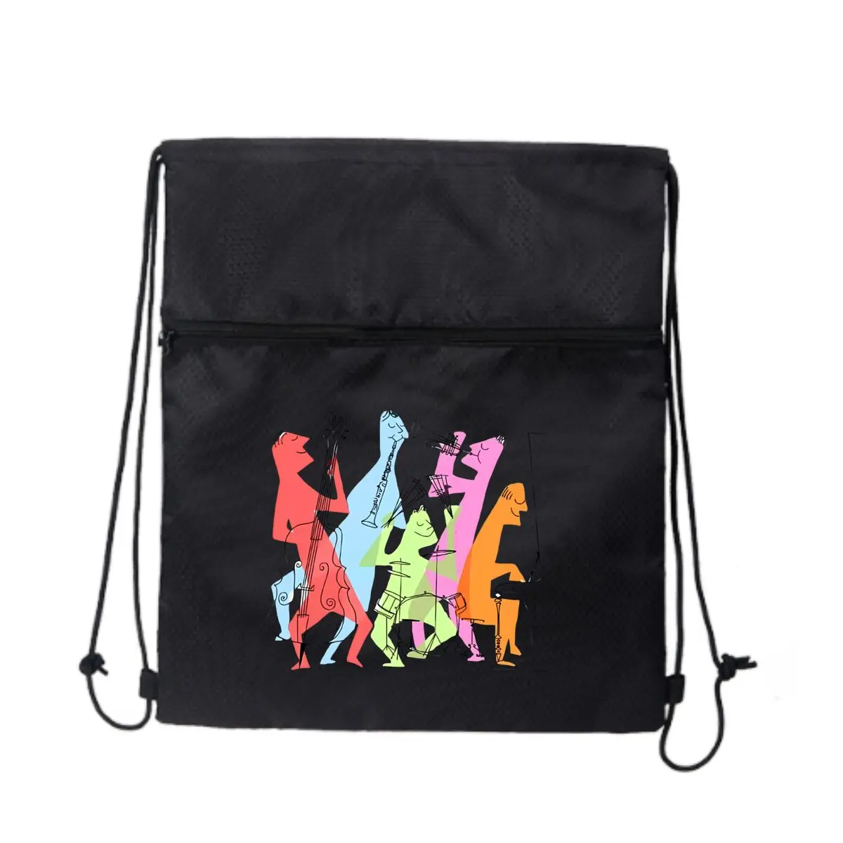 

Пара музыкальных нот и красочных существ, спортивная сумка на шнурке для спортзала на открытом воздухе, толстая веревка, баскетбол, футбол, большая вместимость