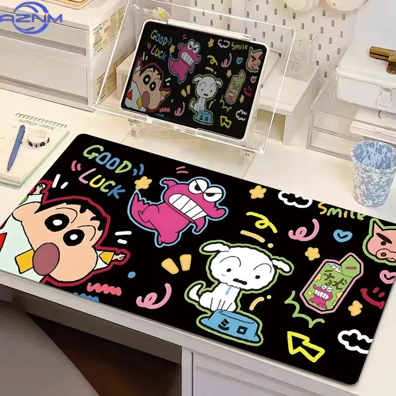 Crayon Shin-chan Anime Mouse Pad, Rubber Non Slip Gaming Desk Mat, Cute Dinosaur Shiro Cartoon Graffiti HD Print Mouse Pad, Smoo
