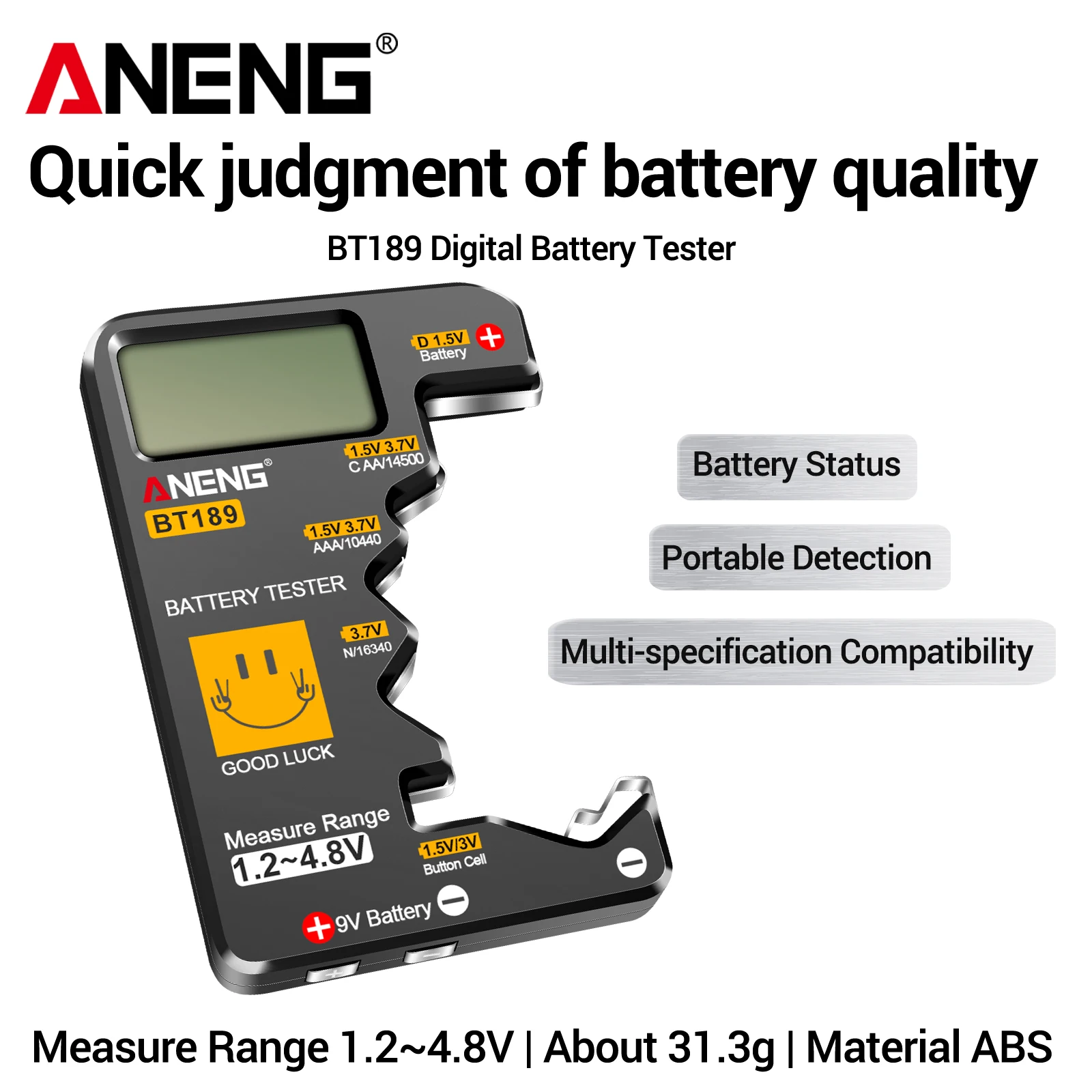 ANENG PN107 4000 Counts Clamp Multimeter BT189 Battery Tester Combo NCV Flashlight Backlight Circuit Test Battery Capacity Check