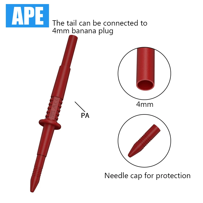 2pcs 2mm Multimeter Test Probe Tips,can be connected to 4mm banana plug,Electrical Connector