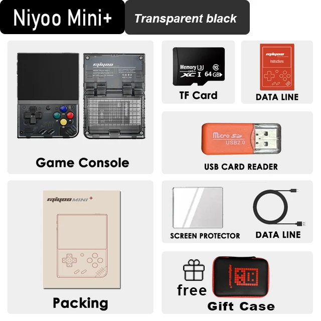 

MIYOO Mini Plus Miyoomini + 3.5'' IPS OCA Portable Retro 32GB 64GB 128GB Video Game Consoles 3000mAh Linux 27000+ Handheld Game