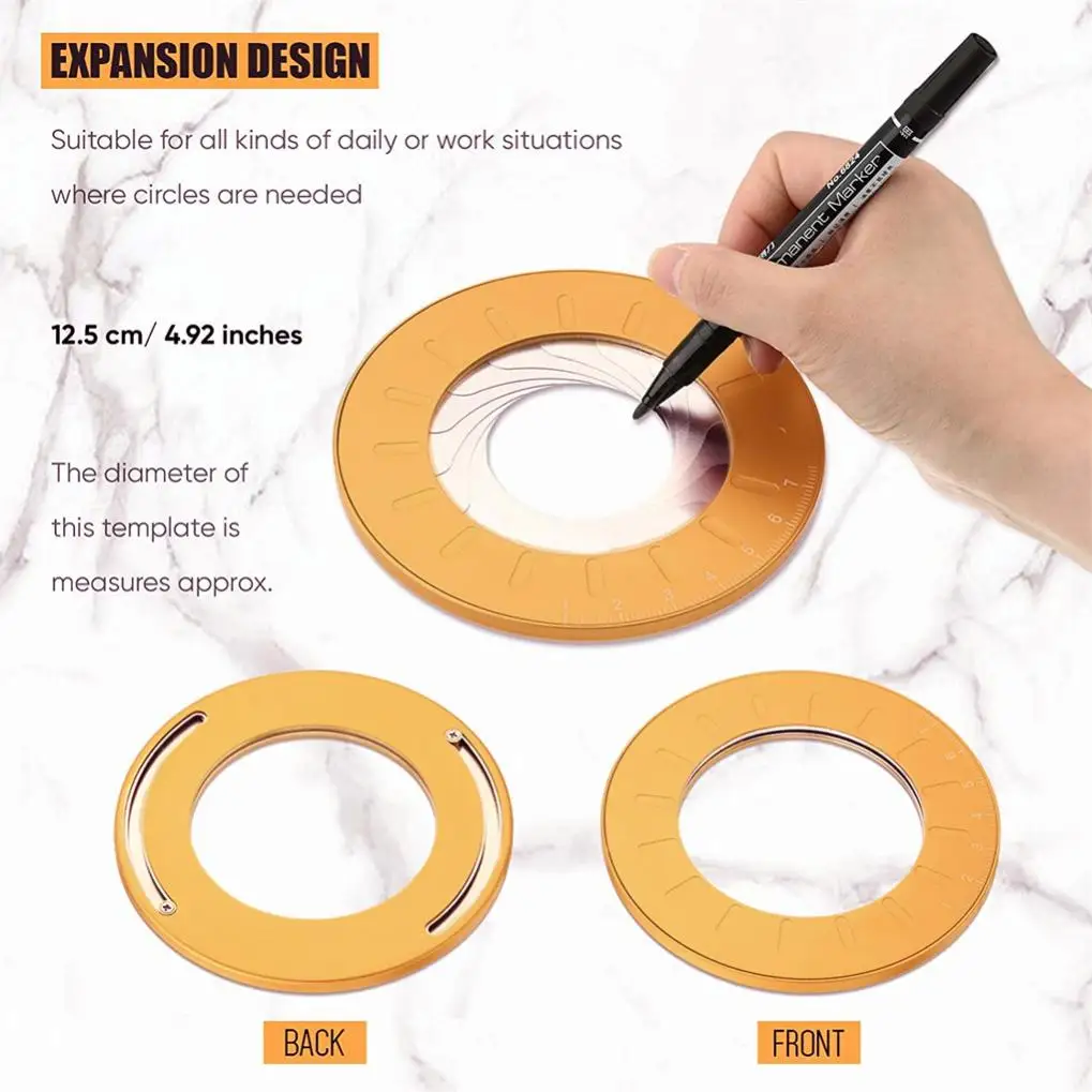 Adjustable Round Stainless Steel Drawing Tool for Woodworking Drafting Circle Drawing Rotary Tool DIY Drawing Circle Tool