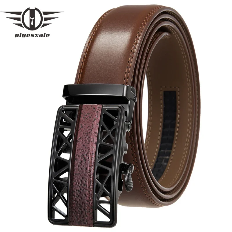 Famous Brand Belts for Men Fashion Black Brown Man Belts Automatic Buckle Genuine Leather Luxury Jeans Straps Waistband B1008