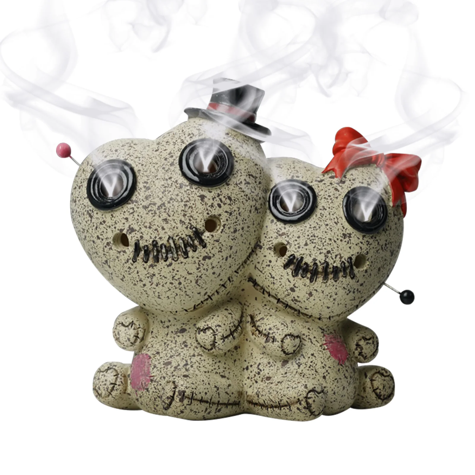 Voodoo Incense Unique Shape Censer Burner Stress Relief Desktop Indoor Halloween Decoration Voodoo Doll Cone Incense Burner