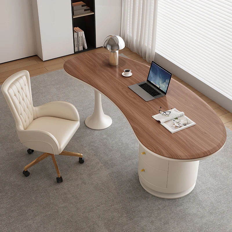 

Cream wind solid wood Office desk light luxury modern home study computer desk designer nordic mesa para computador furniture