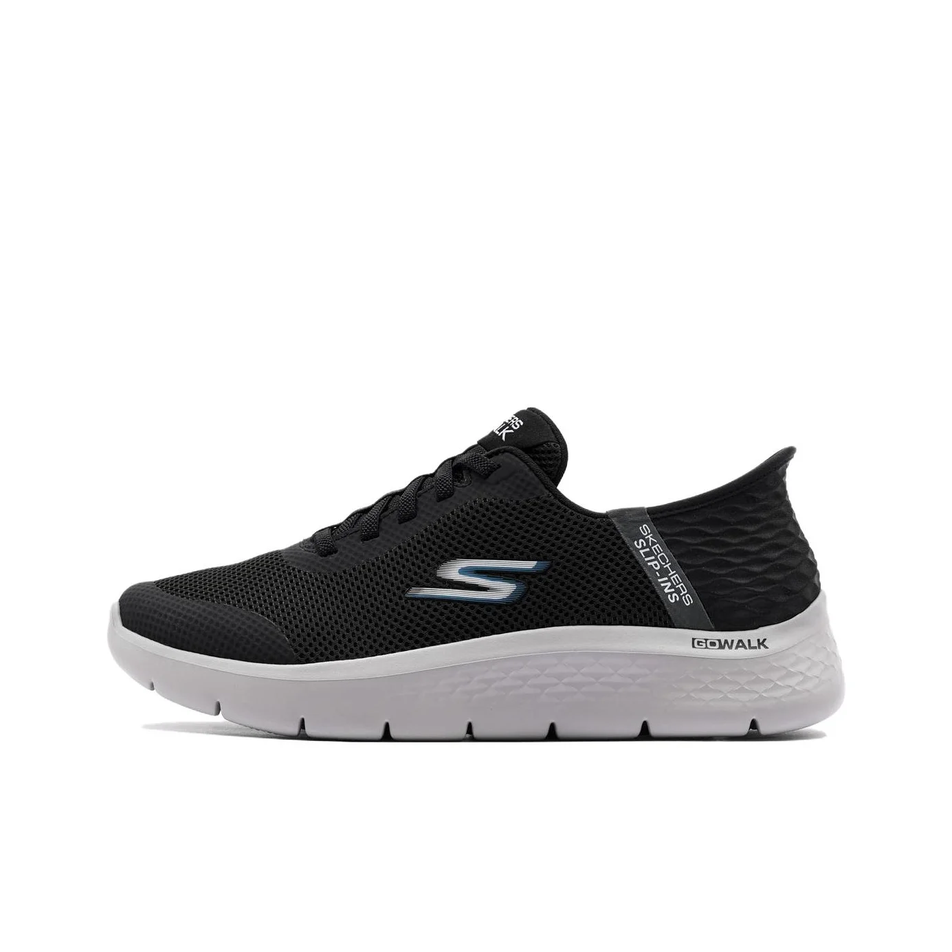 Skechers Cushioning Abrasion Resistant Breathable Support Balance Lightweight Low top Walking Shoes Men's Black Gray 216324-BKGY