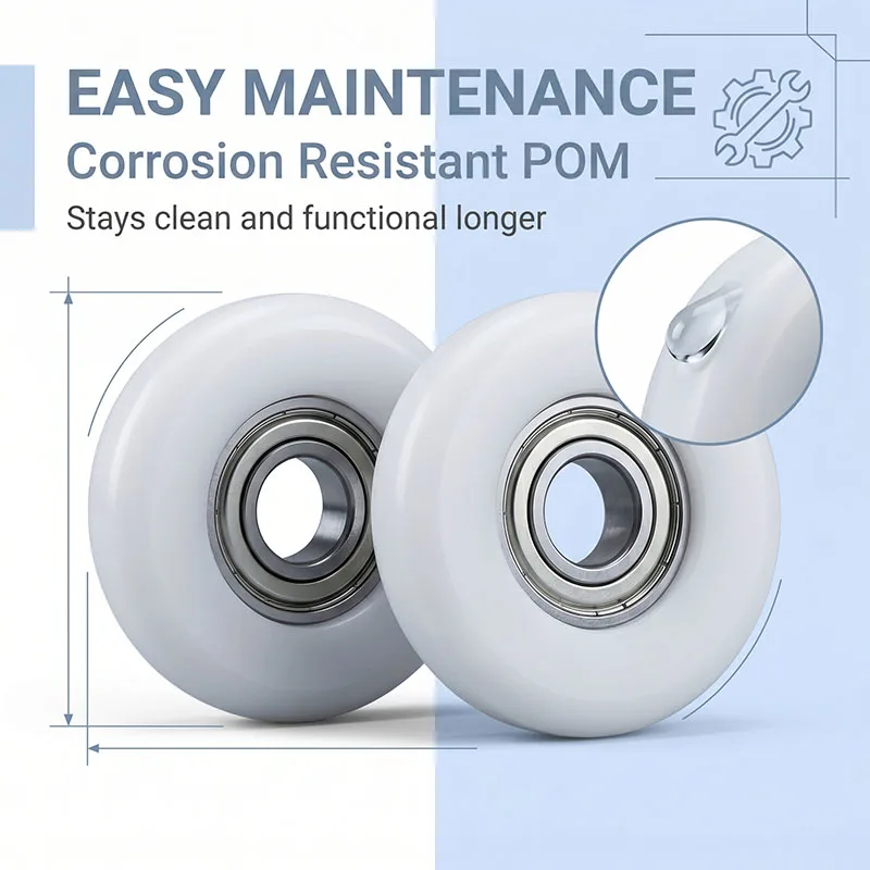 4pcs 10x38x10 Crowned POM Seat Roller for Rowing Machine OD 38mm BS6280038-10 Nylon Plastic Coated Bearing Pulley Wheel 10*38*10