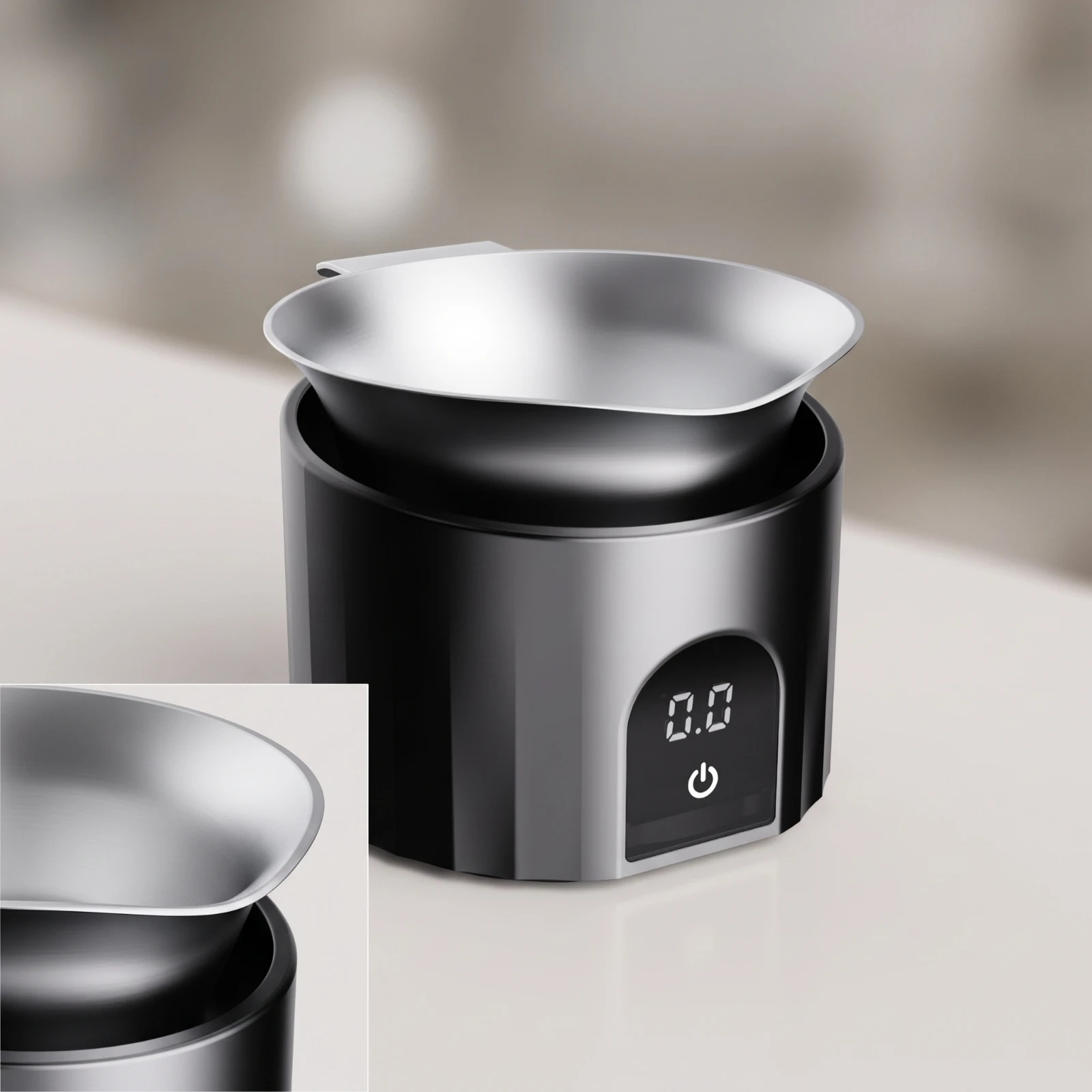 Coffee Scale with Catch Cup USB-C Rechargeable Espresso Dosing Scale Precision Accurate for Baristas, Kitchen Counters