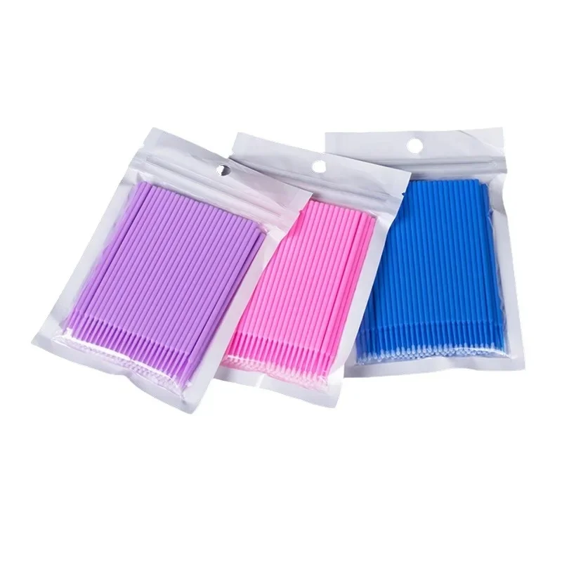 100pcs Car Touch Up Paint Micro Brush Fine Tip Black Purple Car Maintenance Tool Brush Disposable Mini Auto Detailing Brushes