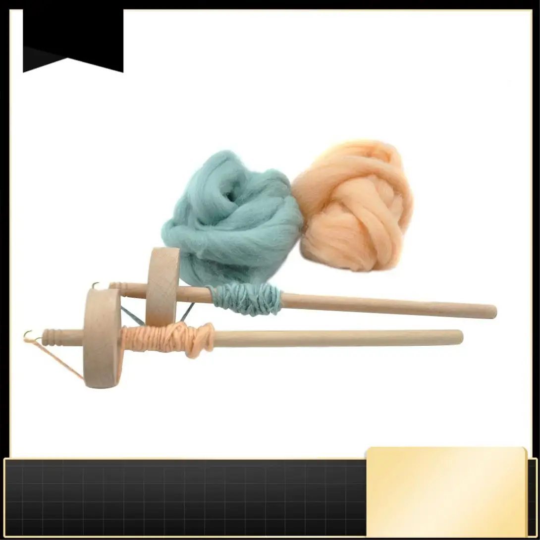 

2 шт. шпиндель для прядения шерстяной пряжи Spin Top Whorl Drop Spindle ручной работы деревянный инструмент для начинающих-N37R