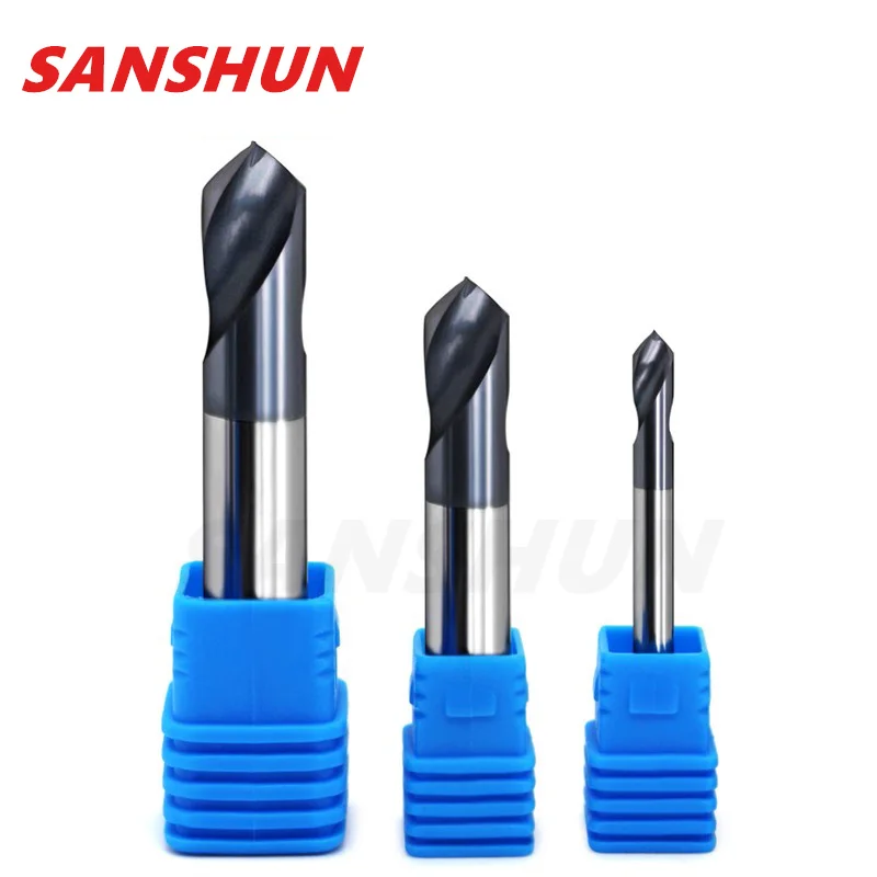 Milling Cutter Alloy Coating Tungsten Steel Tool By Aluminum Cnc Maching 1 Blade Spot Drills  Top Chamfered Milling Cutter