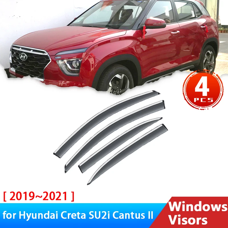 

Deflectors for Hyundai Creta SU2i Cantus II 2019~2021 Accessories Car Side Window Visors Rain Eyebrow Guard Sun Visor Windshield