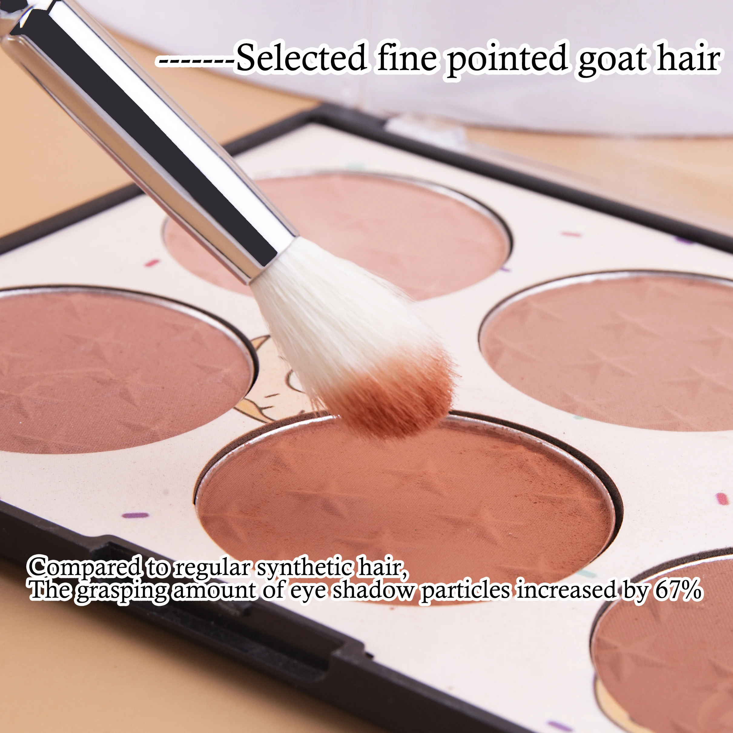 H004 소형 하이라이터 브러쉬 염소털 하이라이터 메이크업 브러쉬 얼굴 코 윤곽 하이라이터 조각 메이크업 도구