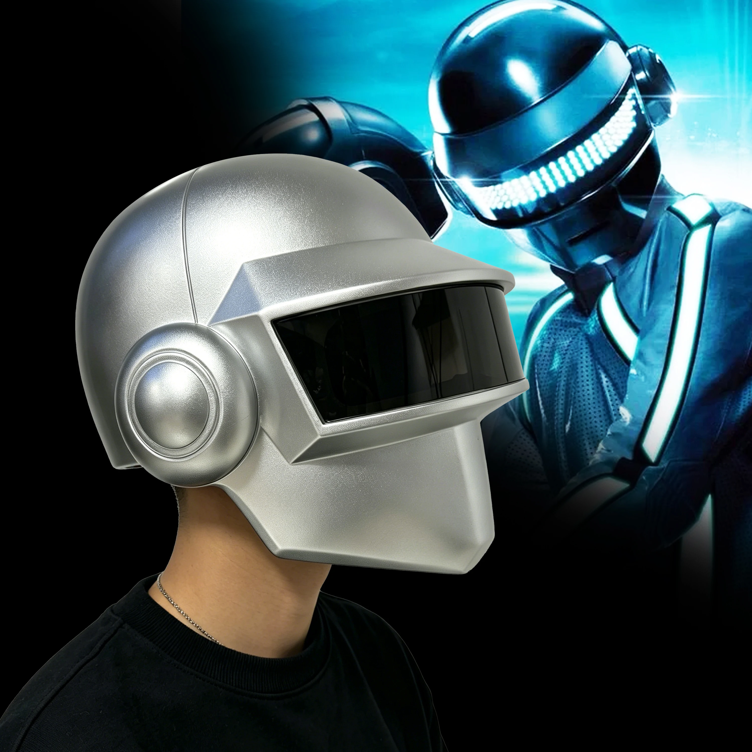 

Daft Punk Helmet with and without lights electroplated and unplated versions cosplay prop for party DJ music festival