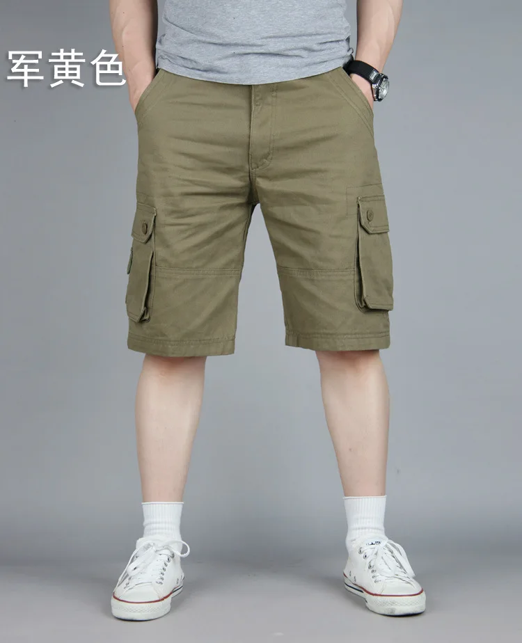 Neue Herren Baumwoll-Jogginghose, Lässige Outdoor-Sport-Shorts, Sommer-Multitaschen-Atmungsaktive Shorts, Taktische Cargo-Hose für Männer – Detail 3