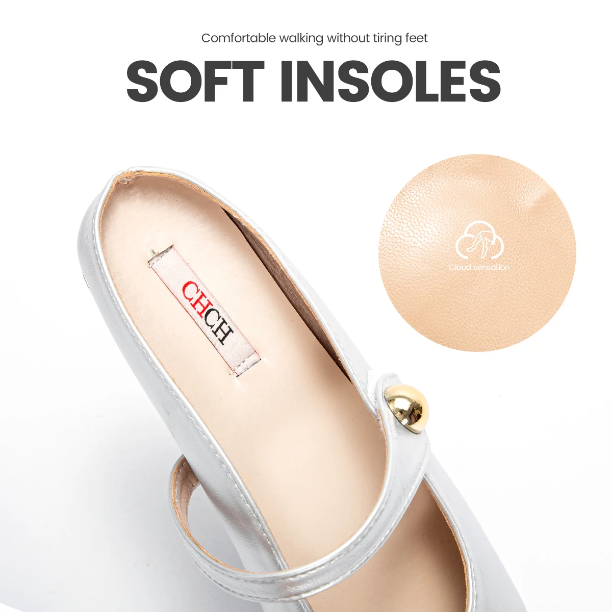 2024 Summer Women\'s Shoes Leather Loafers Flat Single Shoes Silver Shoes