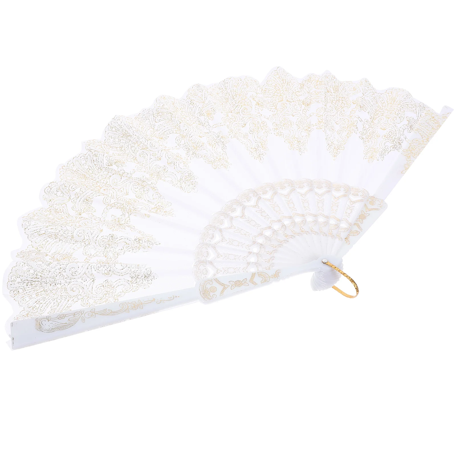 

Retro Decor Fan White Lace Hand Bulk Ceiling Fans Rechargeable Portable Chinese Folding